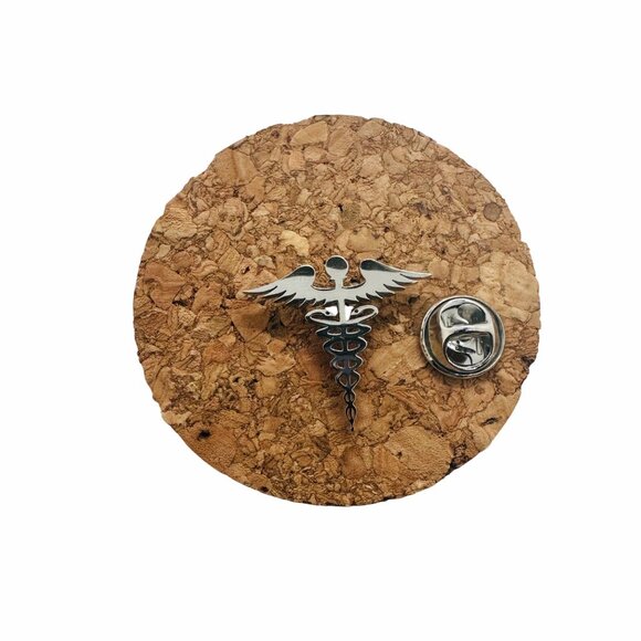 ✨✨✨Pin Caduceus Medical Doctor Symbol Medical Broch Silver Stainless steel New - Picture 2 of 4